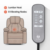 MCombo Large Power Lift Recliner Chair Sofa with Massage and Heat for Big and Tall Elderly People, 3 Positions, Cup Holders, and USB Ports, Extended Footrest, Fabric 7516 (Large,Dark Grey) MCombo