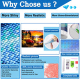 LELEMON Diamond Painting Kits,Sunset Diamond Art for Adults,Landscape 5d Diamond Painting Kits for Adults,Scenery Diamond Art Kits with Diamond Painting Accessories for Home Wall Decor 12 x 16inch LELEMON