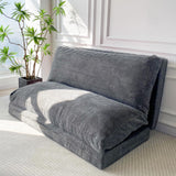 MAXYOYO Bean Bag Bed Folding Sofa Bed Floor Mattress for Adults, Extra Thick and Long Floor Sofa with Corded Washable Cover, Dark Grey, 54x95 Inch MAXYOYO