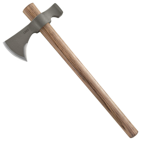 CRKT Woods Chogan Tomahawk Axe: RMJ T-Hawk Lightweight Outdoor Camping Axe with Hammerhead, Forged Carbon Steel Blade, and Hickory Wooden Handle 2730 CRKT