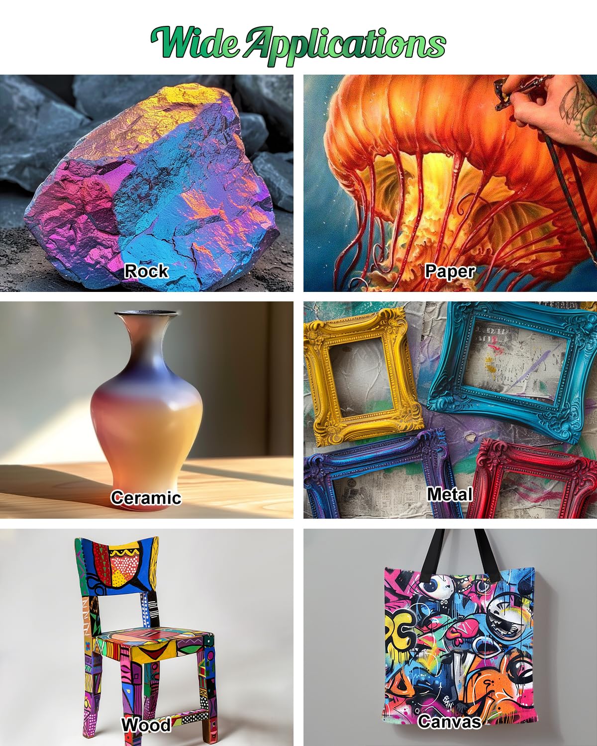 X ARTY HUB Airbrush Paint - 42 Colors with 4.05 Fl Oz Thinner, Iridescent, Neon and Metallic Air Brush Paints Acrylic Ready to Spray, Water-Based Painting Set for Artists Beginners X ARTY HUB