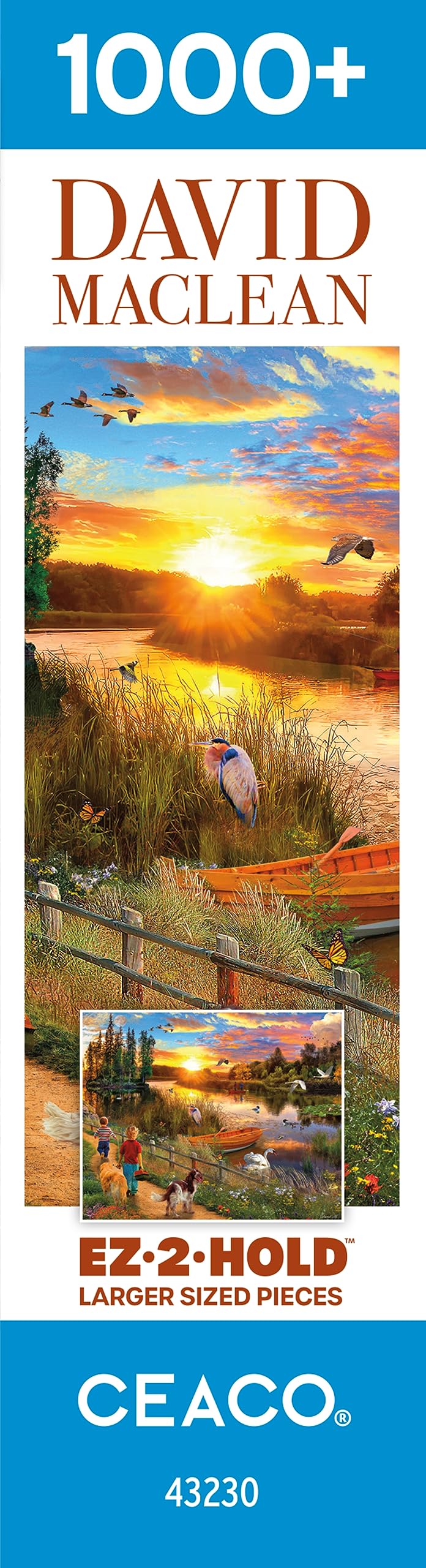 Ceaco - David Maclean - River Sunset - 1000 Oversized Piece Jigsaw Puzzle