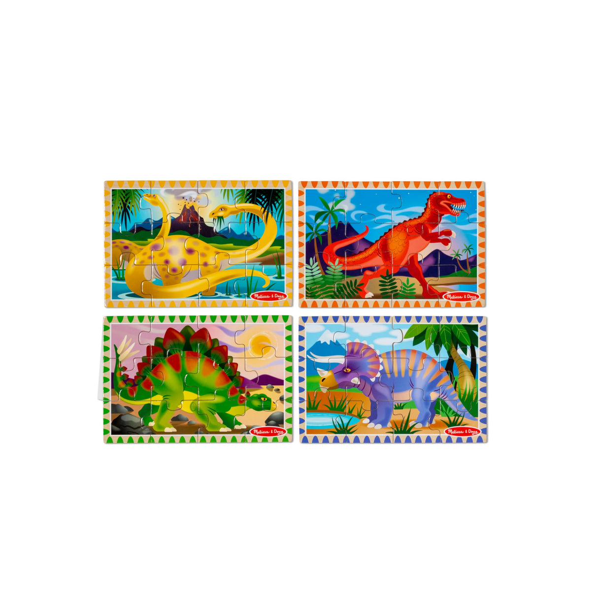 Melissa & Doug Dinosaurs 4-in-1 Wooden Jigsaw Puzzles in a Storage Box (48 pcs) - FSC Certified Melissa & Doug