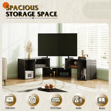 WLIVE TV Stand, Deformable TV Stand with LED Strip, Modern Entertainment Center, Gaming Media 3 Pieces Console Cabinet for Living Room, Bedroom, Black WLIVE