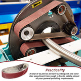 Aluminum Oxide Sanding Belts Includes 4 x 36 Inch Sanding Belts (80/120/150/240/400 Grits) and 6 Inch Self Stick No Hole Aluminum Oxide Sanding Disc (22) Blulu
