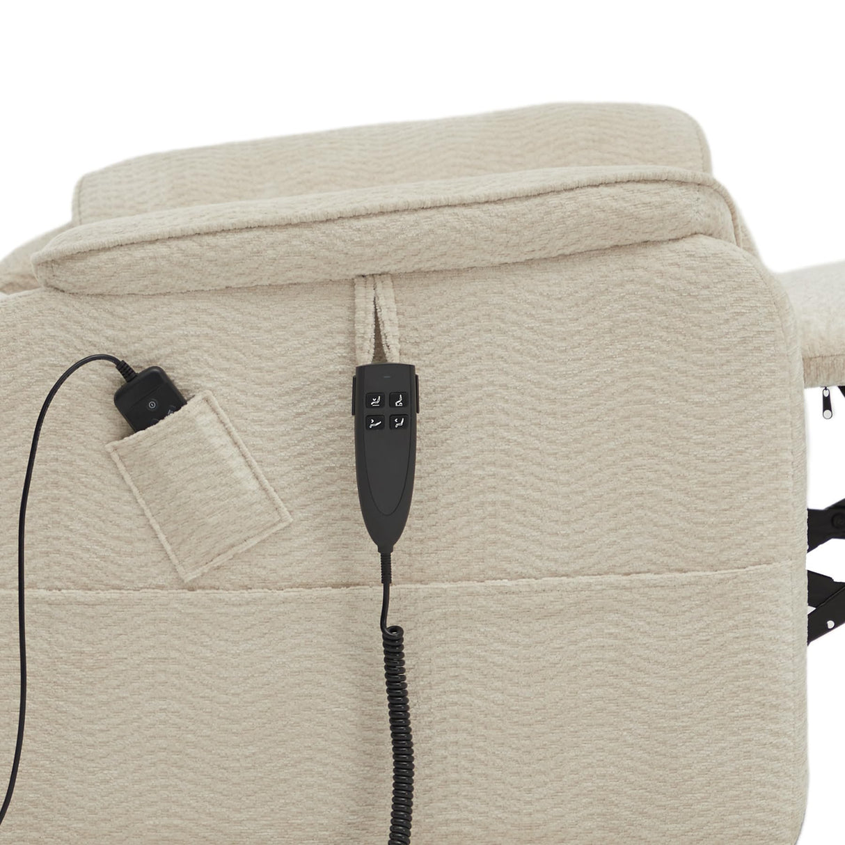 DYNOX 350 LBS Power Lift Recliner Chair for Elderly, Medium Size Dual Motor Lay Flat Infinite Positions Recliner with Heat & Massage(9188,Chenille,Beige) DYNOX