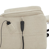 DYNOX 350 LBS Power Lift Recliner Chair for Elderly, Medium Size Dual Motor Lay Flat Infinite Positions Recliner with Heat & Massage(9188,Chenille,Beige) DYNOX