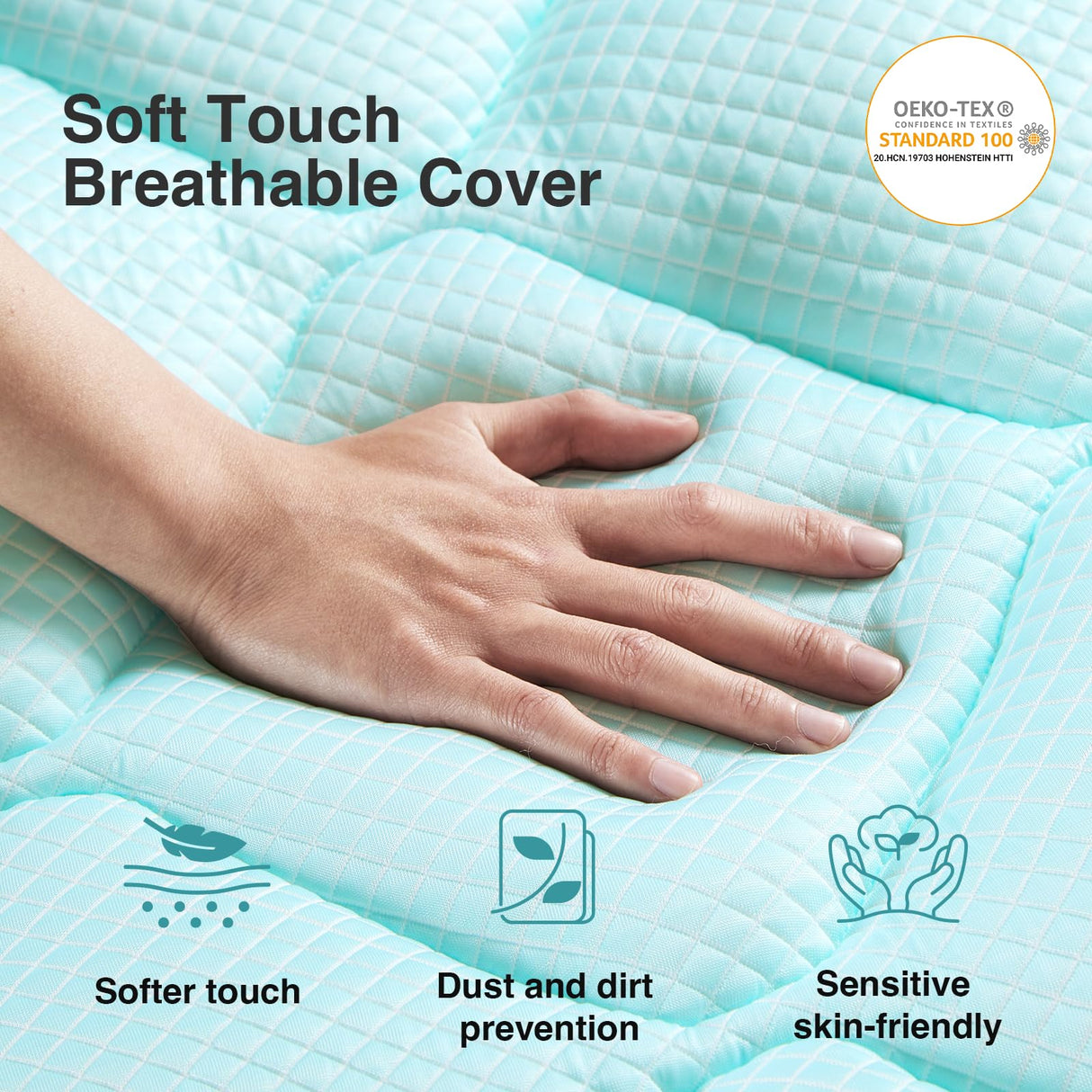 Novilla Cooling Mattress Topper Queen Size,Mattress Pad with Deep Pocket for 8-21" Mattress,Soft Mattress Cover for Back Pain Relief,3D+7D Down Alternative Bed Topper for Hot Sleepers Novilla