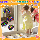 32 Sets Fall Crafts Suncatchers Kit for Kids DIY Rainbow Window Stained Glass Effect Paper Summer Fall Home School Classroom Decoration Back to School Art Craft Creative Activity Project Party Favors Lonfliness