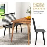 Giantex Dining Bench with Back, Black Windsor Bench with Spindle Back & Anti-Slip Foot Pads, Farmhouse Rubber Wood Dining Bench, Indoor Wooden Entryway Bench for Living Room, Dining Room, Hallway Giantex