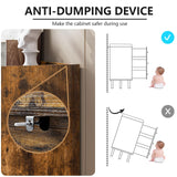 LYNSOM Dresser for Bedroom, 6 Drawer Rustic Brown Dresser with Wide Drawer and Metal Handles, Modern Dressers & Chests of Drawers for Hallway Entryway LYNSOM