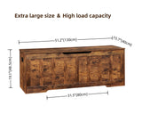 VANKILEY 51.2"Storage chest extra large,storage bench with 2 safety hinges,Shoe Bench,51.2*15.7*19.1inches,wooden trunk for bedroom,livingroom,entryway,Supports 220 lb,Easy Assembly(Rustic brown) VANKILEY