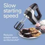 Hamilton Beach Professional 7-Speed Digital Electric Hand Mixer with High-Performance DC Motor, Slow Start, Snap-On Storage Case, SoftScrape Beaters, Whisk, Dough Hooks, Matte Black (62655) Hamilton Beach Professional