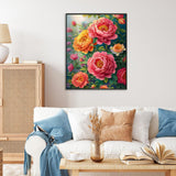 Camocin Paint by Numbers Kit for Adults - Flowers Adult Paint by Number Kits on Canvas Without Frame for Beginner, Peony Floral Oil Painting by Numbers Kit for Gift Home Wall Decor 16x20 Inch Camocin