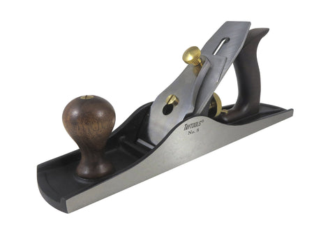 Taytools 469607 Jack Smoothing Bench Hand Plane #5, 14-1/4 Inch Sole, Ductile Cast Body, Lapped Sides and Bottom, Blade RHC 55-60, Sapele Handle and Tote Taytools