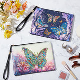 Geyoga 2 Pieces DIY Diamond Painting Purses 5d DIY Diamond Painting Handbag Art Wristlet Clutch Bag for Women Girls Art Craft Makeup Gift (Butterfly) Geyoga