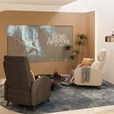 Softa Recliner Chair for Adults, Adjustable Fabric Reclining Armchair with Side Pockets and Extended Footrest, Small Push Back Single Sofa Recliner for Living Room, Home Theater Seating (Brown) Softa