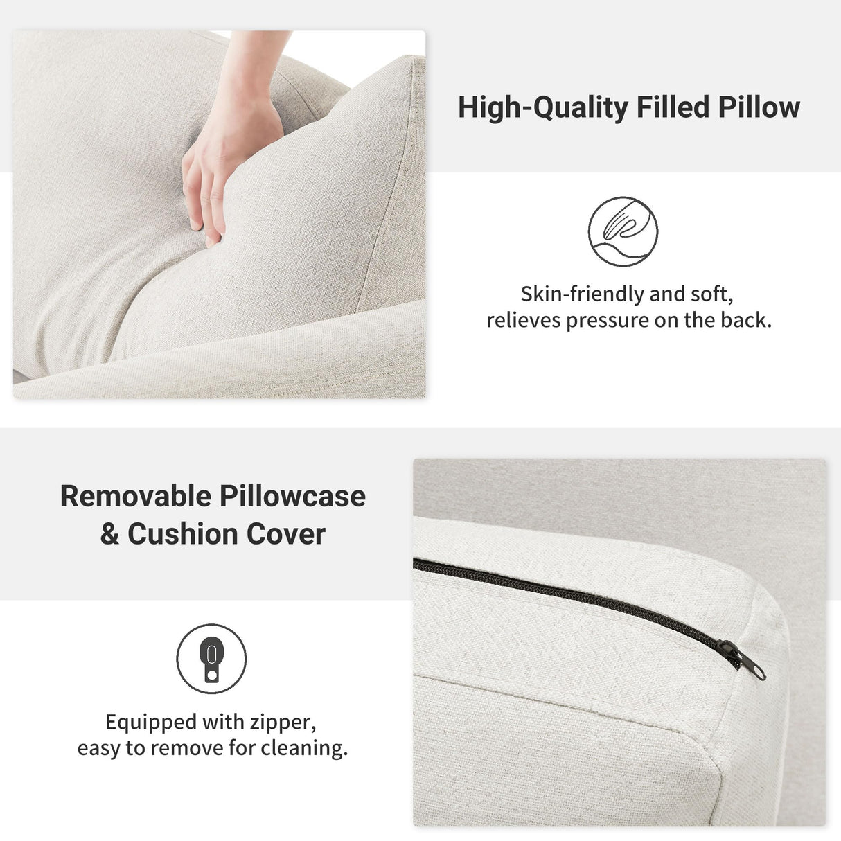 Busaurus Loveseat Sofa 56", Small Couches for Small Spaces, Mid Century Love Seat Couches for Living Room, Upholstered 2-Seater Small Couch for Bedroom, Apartment, Beige Busaurus