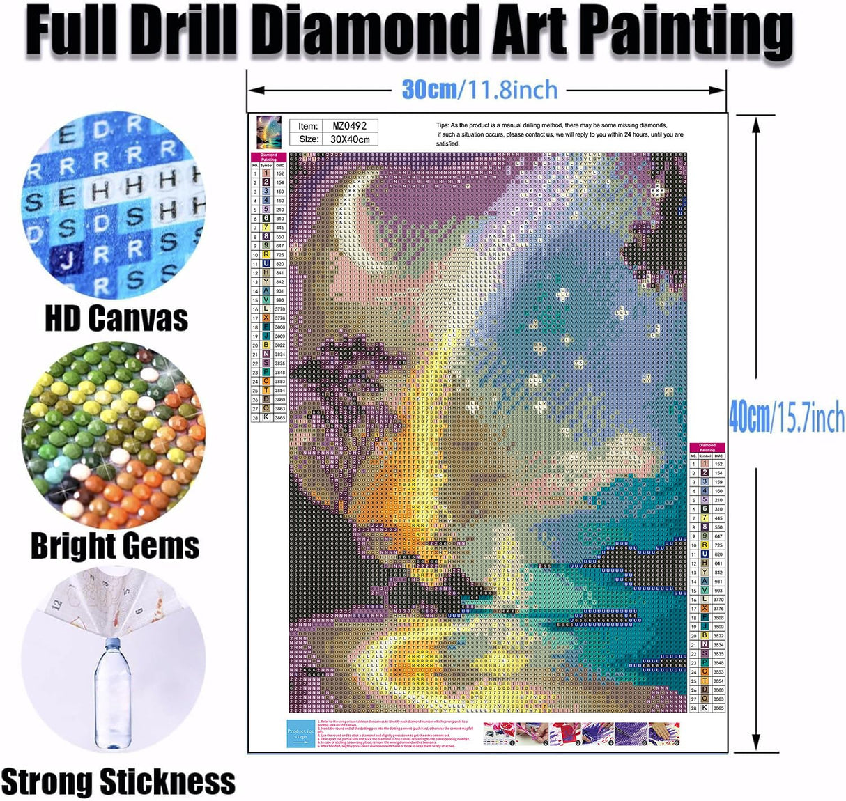 Ekuxom Moon Diamond Art Painting Kits for Adults, Star Glow in The Dark Diamond Art Kits, Full Round Rainbow Diamond Art Dots Wall Art Decor 12x16 in Ekuxom