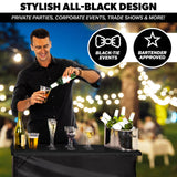 GoBar Portable Bar Table for Events - Pop Up Mobile Bartending Station with Travel Carrying Case - 3 Skirts GoPong