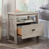 Sauder Trestle Night Stand, L: 26.38" x W: 19.06" x H: 25.12", Chalked Chestnut finish Sauder