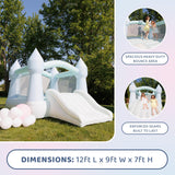 Bounceland Bouncy Castle Daydreamer Mist Bounce House, Pastel Bouncer with Slide, 12 ft L x 9 ft W x 7 ft H, UL Blower Included, Trendy Bouncer for Kids, Indoor and Outdoor Use Bounceland
