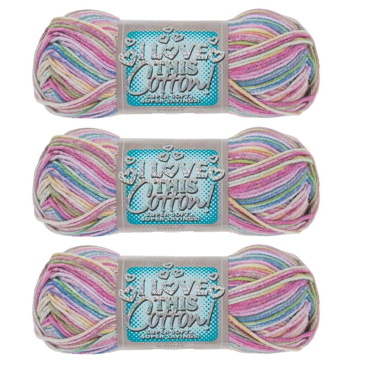 I Love This Cotton Medium Yarn for Crocheting & Knitting – Soft Yarn Skein – 153 Yards of 100% Cotton Yarn for Crocheting Blankets, Hats, & More –Set of 3 Hobby Lobby