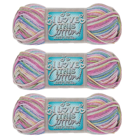I Love This Cotton Medium Yarn for Crocheting & Knitting – Soft Yarn Skein – 153 Yards of 100% Cotton Yarn for Crocheting Blankets, Hats, & More –Set of 3 Hobby Lobby