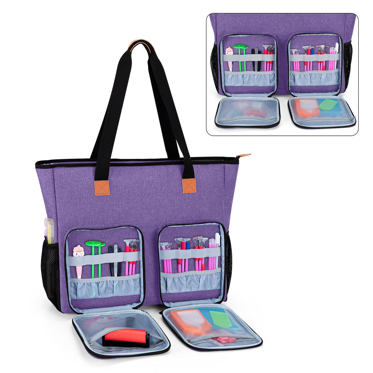 LUXJA Carrying Case for Diamond Painting Accessories and A3 Light Pad, Diamond Painting Bag for A3 and B3 Light Box (Bag Only), Purple LUXJA