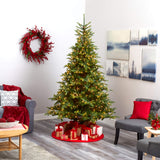 Nearly Natural 8ft. North Carolina Spruce Artificial Christmas Tree with 650 Clear Lights and 1303 Bendable Branches Nearly Natural
