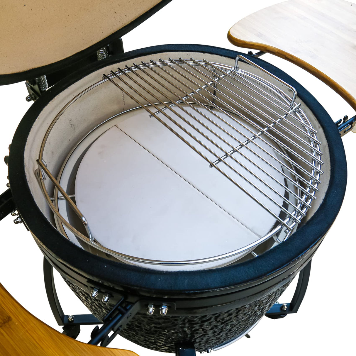 Half Moon Baking Stone Pizza Baking Stone for Big Green Egg XL, 2Pack 19.7" Cooking Stone Ceramic for Kamado Joe Big Joe II, for Primo Oval XL, for Vision Grills XL,forCharGriller Akorn Kamado Kooker Burly grill