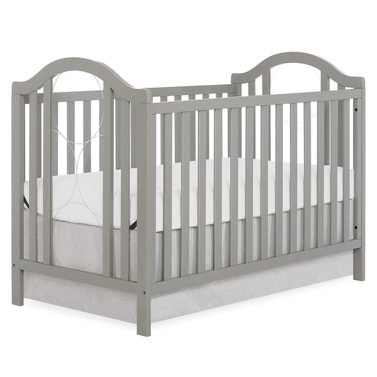 Dream On Me Pacific Acrylic Convertible Crib In Cool Grey, Greenguard Gold Certified, Made Of Durable And Sustainable Pinewood, Three Mattress Height Settings