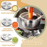 Mixing Bowls with Airtight Lids Set, 26PCS Stainless Steel Khaki Bowls with Grater Attachments, Non-Slip Bottoms & Kitchen Gadgets Set, Size 7, 4, 2.5, 2.0,1.5, 1QT, Great for Mixing & Serving Umite Chef
