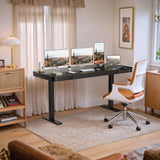 Furmax Electric Standing Desk with Drawer 55 x 24 Inch Adjustable Height Stand up Desk Home Office Computer Desk with USB Ports, Black Furmax