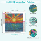 MAXBYE Sunrise Diamonds Painting Kits for Adults, Ocean Wave Diamond Art Kits for Adults, DIY 5D Full Round Drill Diamond Art Painting Gem Art Kits for Home Wall Decor 12x12inch MAXBYE
