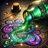 Magic Bottle Diamond Art Kits for Adults, 5D Diamond Painting for Beginners, Diamond Dot, Dimond Art Paintings Kit, DIY Gem Painting Kit, Crafts for Adults, Crystal Art Home Wall Decor Gifts 14x14inch Rekxtmo