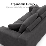 LIKIMIO 78" Loveseat Sofa in a Box, Cloud Boneless Couch with Comfy Deep Seat, No Assembly Required, Modern Upholstered Corduroy Sofa for Living Room, Apartment, Home Office, Dark Grey LIKIMIO