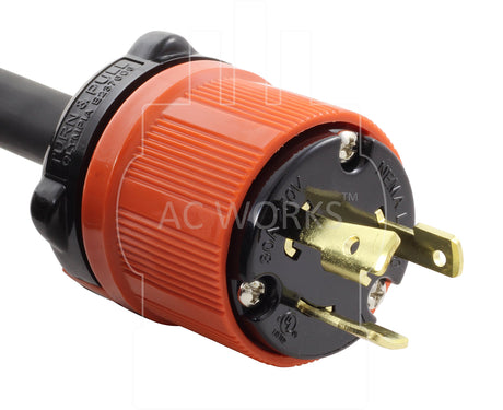 AC WORKS NEMA L6-30 Rubber SOOW 10/3 Extension Cord (100FT) AC WORKS