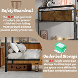 OYUMOENTS Queen Over Queen Bunk Bed, Convertible Bunk Bed for Teens & Adults, Metal Bed Frame with Safety Rails and Ladders for Apartments, Bedroom, Space-Saving,Noise Reduced, Black OYUMOENTS