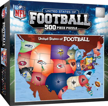 MasterPieces Sports Puzzle - All Teams 500 Piece Jigsaw Puzzle for Adults - NFL League Map Puzzle - 24"x18"