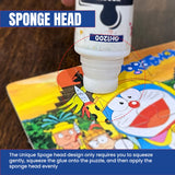 2 Pack 140ml Jigsaw Puzzle Glue with New Sponge Head, Suitable for 1000/3000/5000 Pieces of Paper and Wood Puzzle Glue Clear Water-Soluble Quick Dry Jigsaw Puzzle Glue, 280ml GH1200