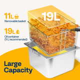 VIVOHOME 1700W 20 QT Electric Deep Fryer with 11.6 QT Removable Basket, Overheat Protection and Temperature Control for Commercial and Home Use VIVOHOME