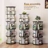 YZU Rotating Bookshelf Tower 5 Tier,Spinning Bookcase, Revolving 360 Book Shelf Narrow Tall Bookcase, Vertical Turning Round Storage Bookshelf,Book Shelf Organizer for Bedroom, Living Room (Black) YZU