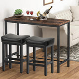 Raynesys Counter Height Bar Stools Set of 2, 24 Inch Barstools for Kitchen Island Counter, Bonded Leather Kitchen Stools with Thick Saddle Seats & Heavy Duty Metal Base, Easy Assembly, All Black Raynesys
