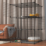 Eiiel 3-Tier Cat Cage Indoor Enclosure DIY Cat Playpen Catio Detachable Metal Wire Kennels 2Lx2Wx3H Crate Large Exercise Place Ideal for 1-2 Cats, Black Eiiel