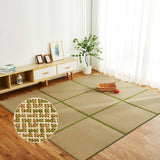 Nisorpa 71'' x 71'' Japanese Tatami Mat Igusa Tatami Mattress 0.47'' Thick Japanese Floor Mattress Rattan Non-Slip Breathable Memory Foam Area Rug Tatami Rug Mat Bedroom Sleeping Crawling Mat, Green Nisorpa
