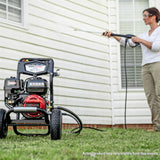 SIMPSON Cleaning CM61083 Clean Machine 3400 PSI Gas Pressure Washer, 2.5 GPM, CRX Engine, Includes Spray Gun and Wand, 4 QC Nozzle Tips, 5/16-in. x 25-ft. MorFlex Hose, 49-State SIMPSON