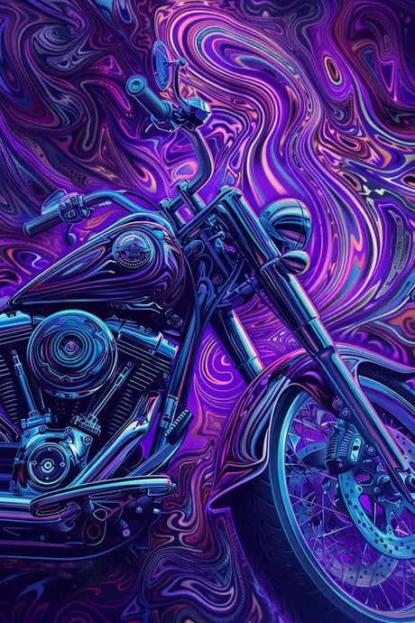 Movstrb Adult Motorcycle Diamond Painting, Cool Motorcycle 5D Diamond Art Kit, Gift for Friends and Family, Suitable for DIY Crafts, is Beautiful Wall Art Decoration 8x12 Inch Movstrb