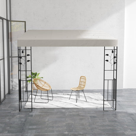 Outsunny 10' x 10' Outdoor Pergola Canopy, Metal Patio Canopy with Weather-Resistant Fabric and Drainage Holes for Backyard, Garden, Porch, Beach, Cream White Outsunny