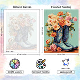 Yezavesu Cowboy Boots Paint by Numbers Kit for Adults Beginner, Flower Adult Paint by Number Kits on Canvas Without Frame, DIY Acrylic Painting by Numbers for Home Wall Decor Gift 16x20 Inch Yezavesu